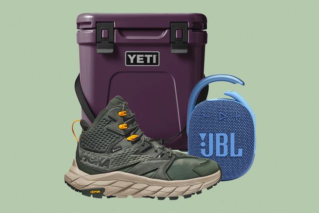 yeti rodie cooler jbl speaker and hoka boot shoe